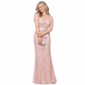 Candalite Evening Gown XL Off Shoulder Formal Dress Bridesmaid Prom Romantic